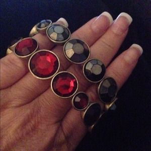Sassy see of 2 jeweled stretch bracelets
