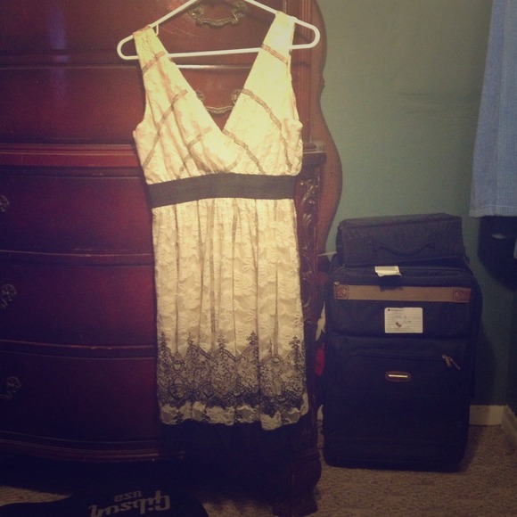 Black and cream lace dress