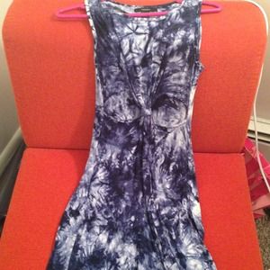 Blue tie dye cut out midi dress