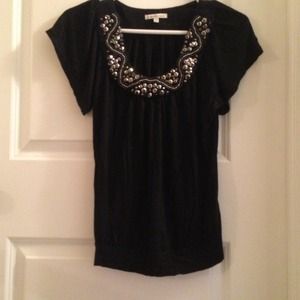 Black Beaded Charlotte Russe Top