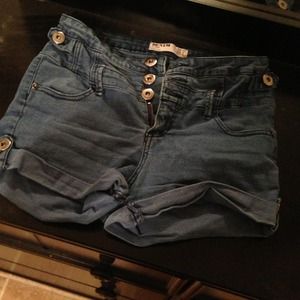 High waist jean shorts