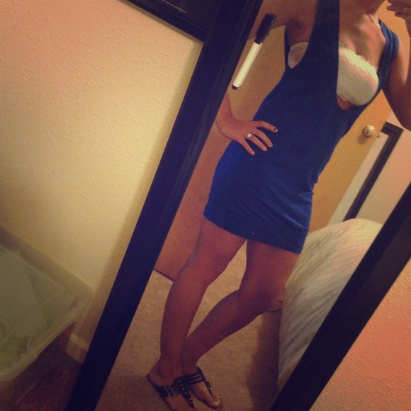 Blue cotton dress!