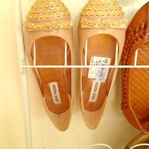 Steve Madden studded gold flats
