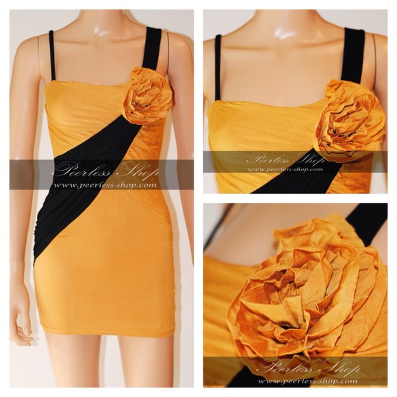 Mustard with cute flower dress - Picture 1 of 3