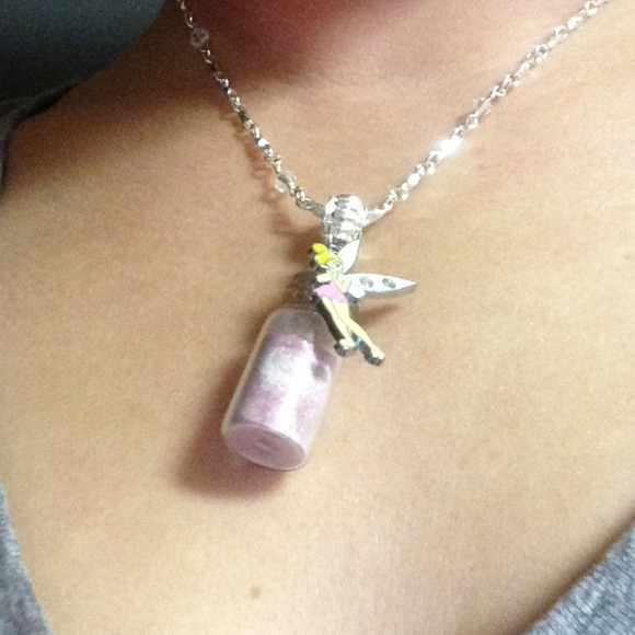 Handmade Tinker bell and Fairy Dust Necklace
