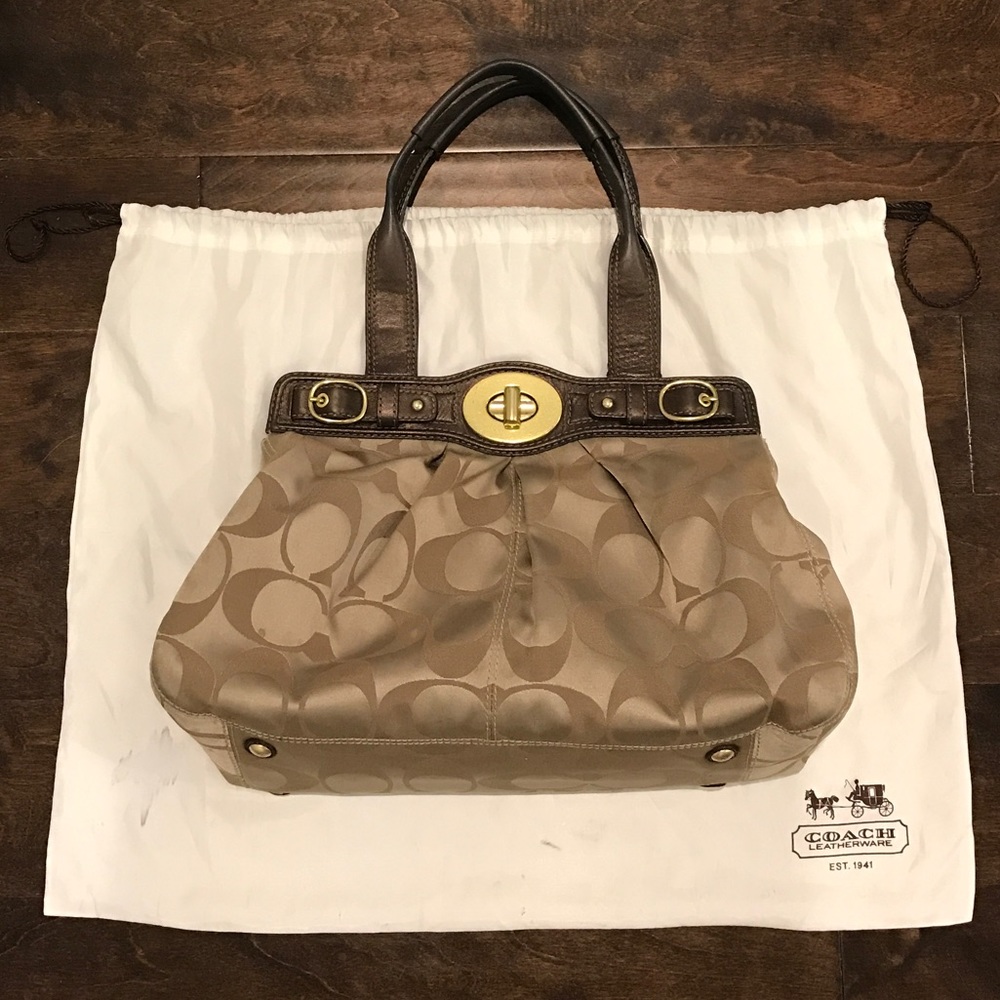 Coach Monogram Turn Lock Shoulder Bag
