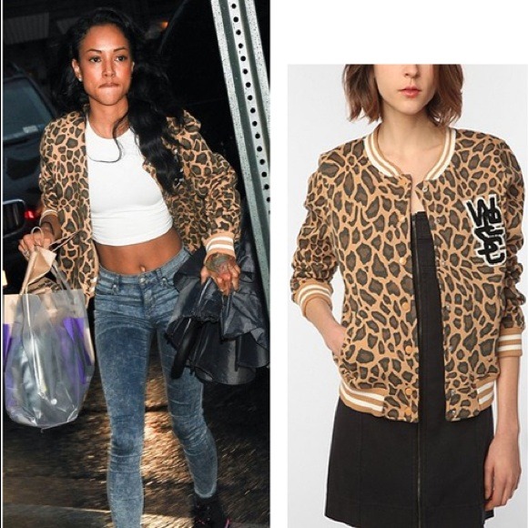 ✔SOLD WESC logo cheetah varsity jacket S