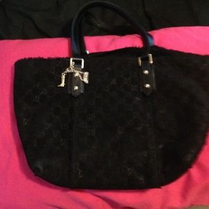 Authentic gucci shearling purse good condition