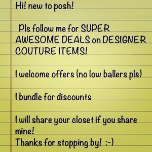 H! New to posh! Nice to meet everyone!