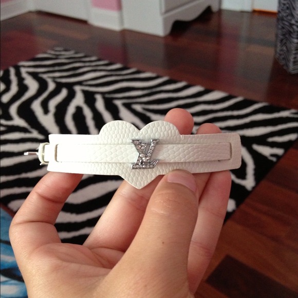 Louis Vuitton White Leather Bracelet