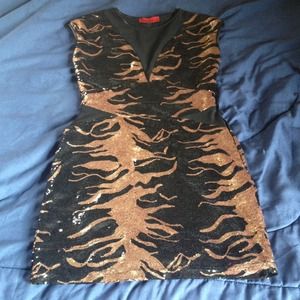 Black and brown dress