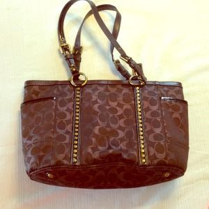 Brown Coach purse.