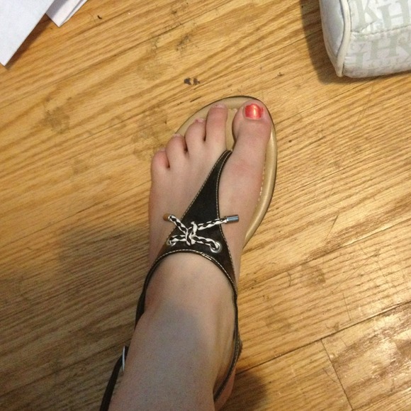Nautical theme black sandels