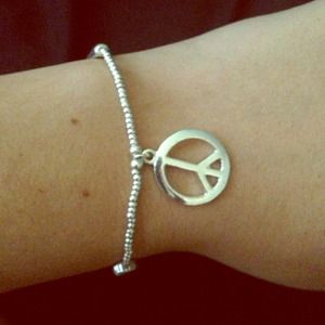 Silver Peace Braclet