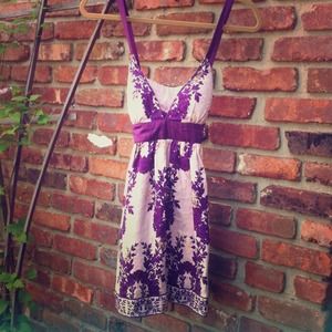 Purple/pink/gold strap top