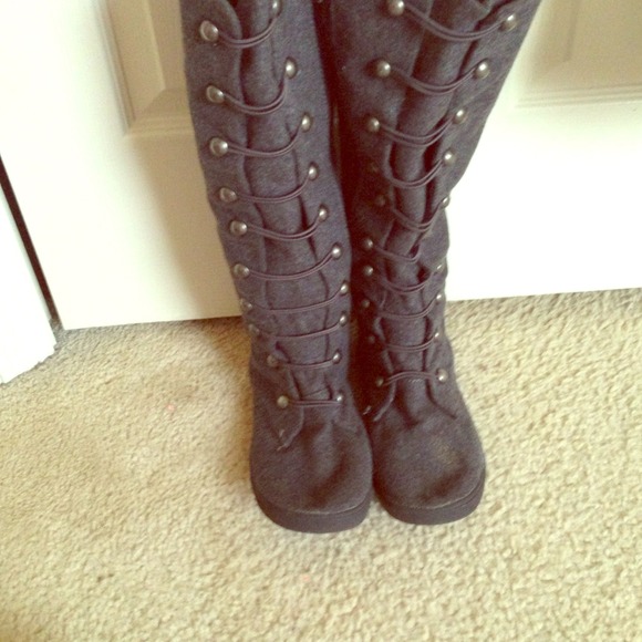 Gray boots