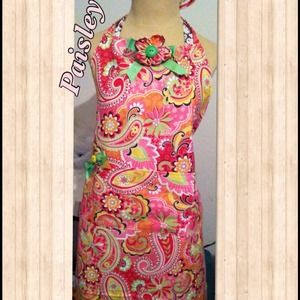 PAISLEY APRON WITH POCKET ADULT