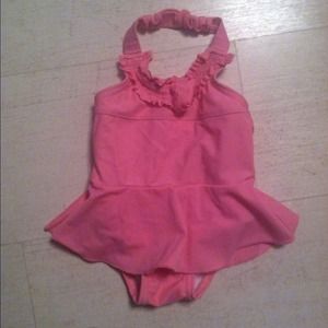 Pink halter swimsuit