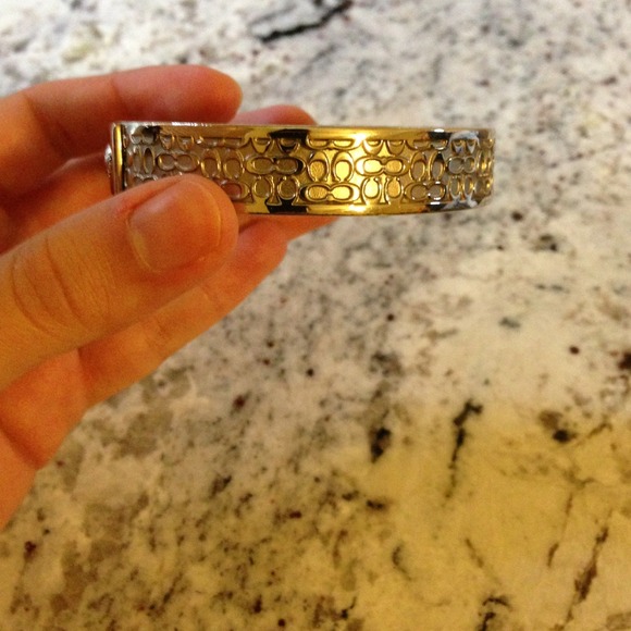 ❌SOLD❌ Coach Silver Signature Bangle