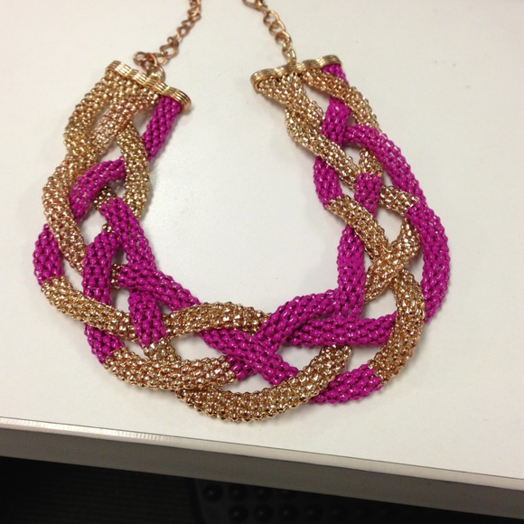 Pink and gold statement necklace!!