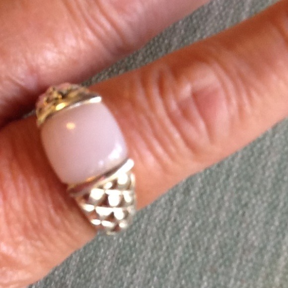 Sterling silver & pink puruvian opal