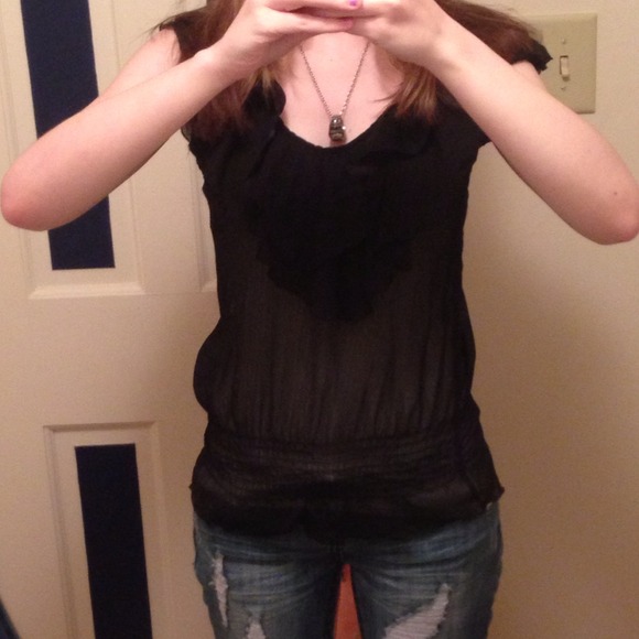 *Bundled* Sheer black top! :)