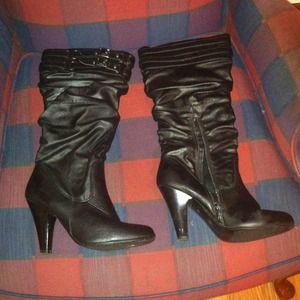 Black knee high boots