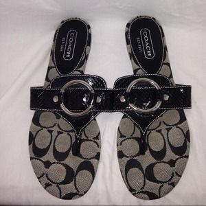 Coach Ritah Silver and Black sandals
