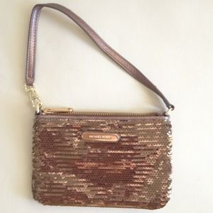 Gold Sequined Michael Kors Clutch. NWOT