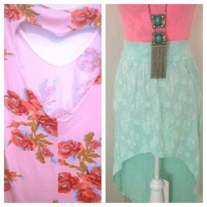 Bundle! Pacsun skirt and heart shirt
