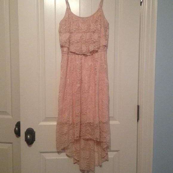 BUNDLED! Pink lace high low vintage looking dress