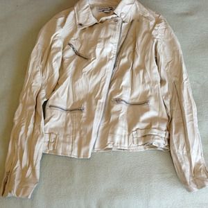 Faux leather cream jacket