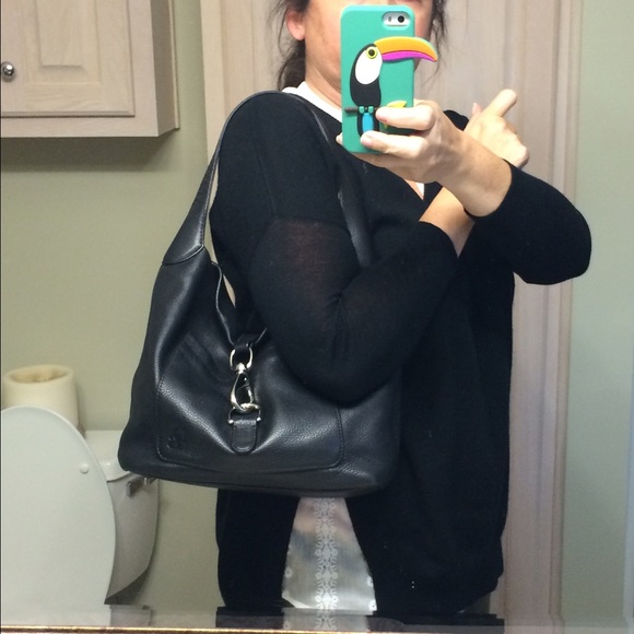 Dooney & Bourke, medium black hobo.  Authentic - Picture 3 of 4