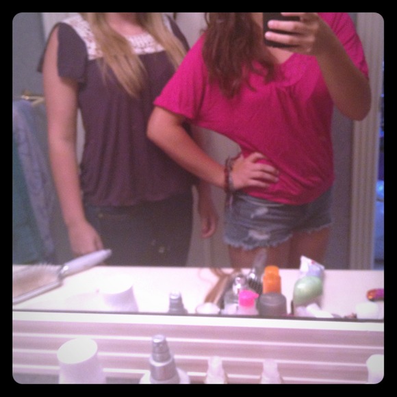 Two flowy crocheted shirts