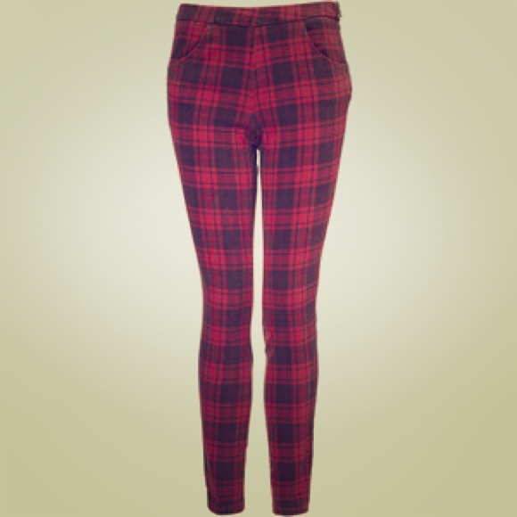 Topshop plaid Naomi skinny jeans size US 2