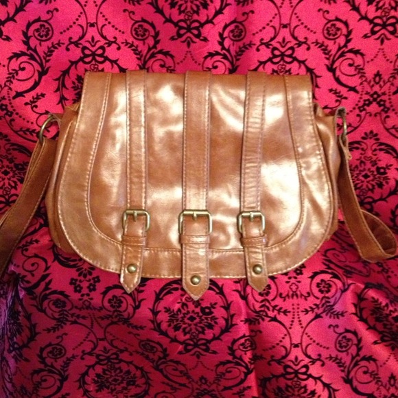 Brown Faux leather shoulder bag