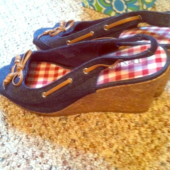 Red white and blue heels