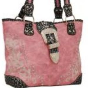 Pink, Brown, Silver Purse / Handbag