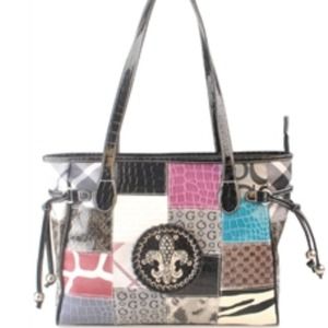 Fleur De Lis Multi-Colored Purse / Handbag