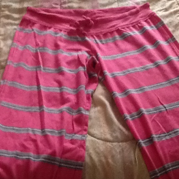 Grey white and pink pj pants