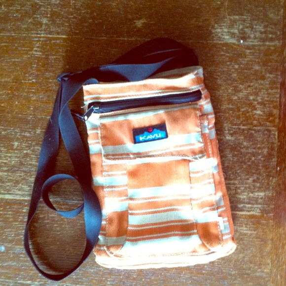 Orange kavu purse with adjustable strap