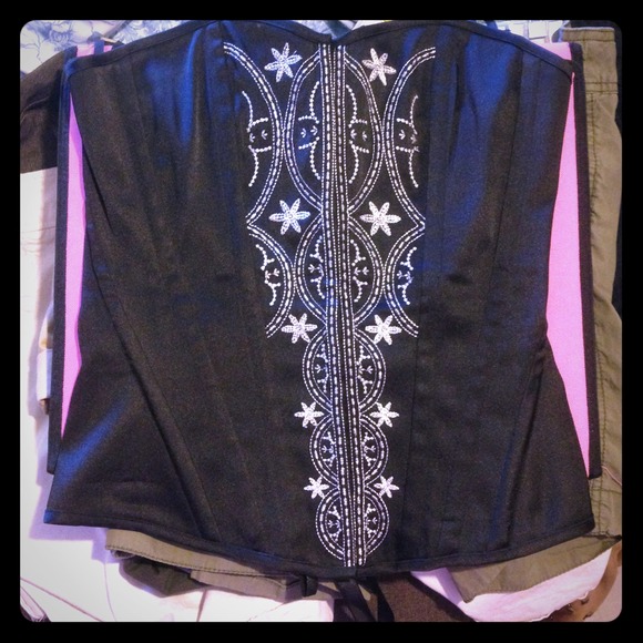 Black with silver sexy corset