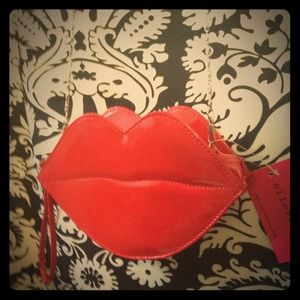 Elleven k Red Lips Cross Body and Wristlet