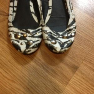 Zebra studded flats