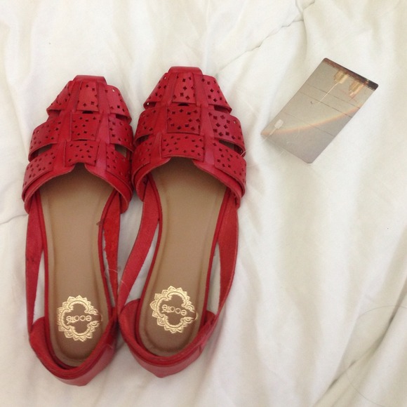 SOLD Adorable red leather Ecote sandals