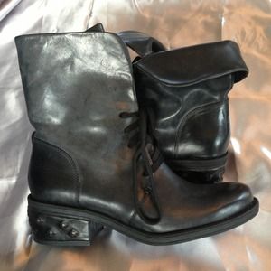 NWOT Calvin Klein military studded black  boots
