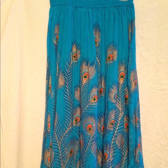 🎉SOLD🎉 Beautiful Turquoise Indian Skirt - Picture 2 of 2