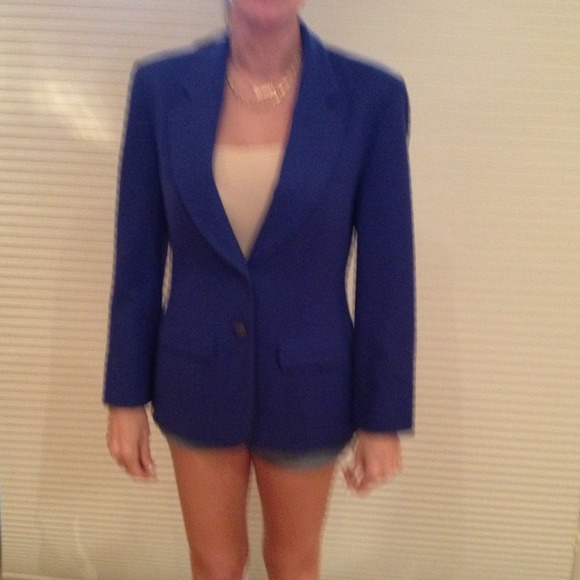 Royal blue Pendleton 100% wool blazer