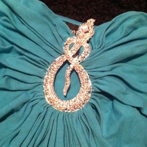 Blue Wet Seal tube top.