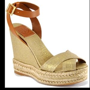 Tory Burch Gold strap espadrilles